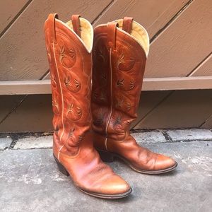 Vintage Brown Cowboy Boots Size 7.5
